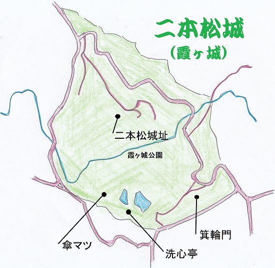二本松城の地図