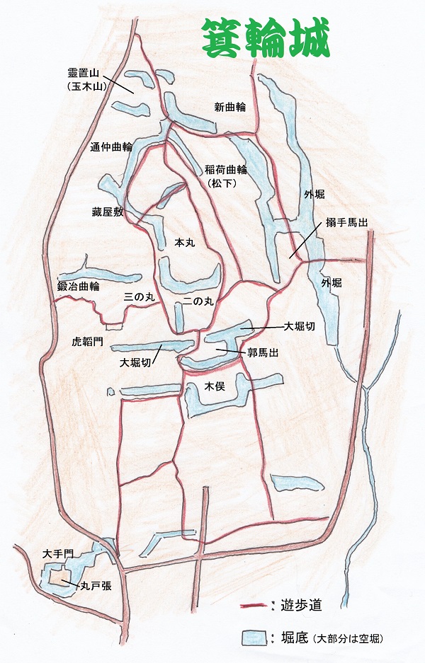 箕輪城の地図