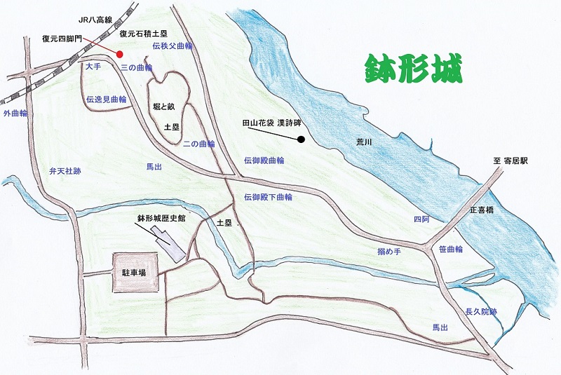 鉢形城の地図