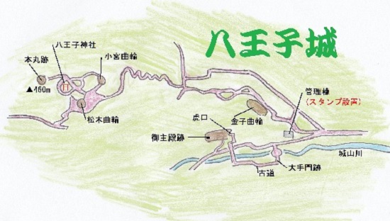八王子城の地図