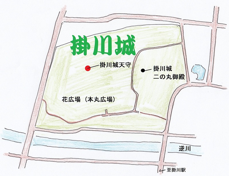 掛川城の地図