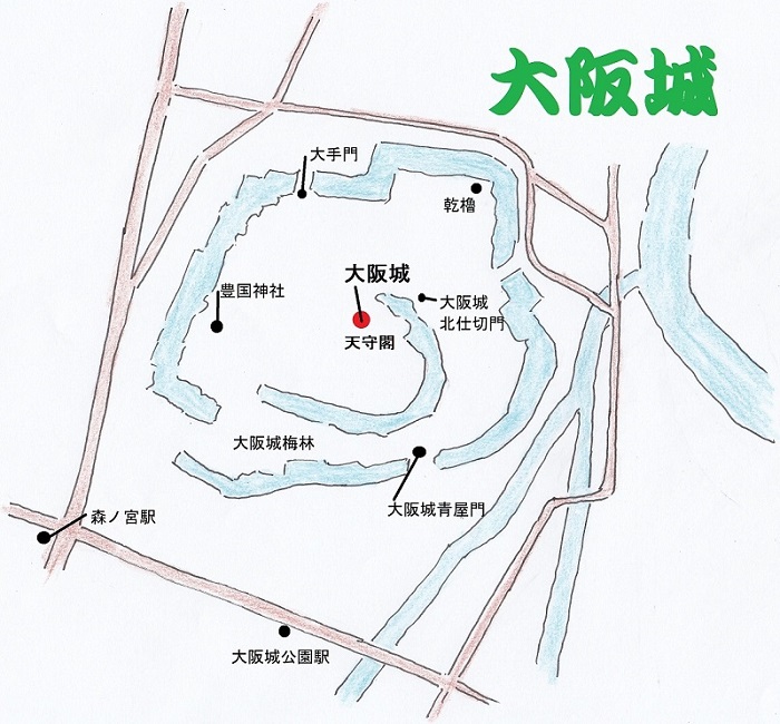 大阪城の地図画像