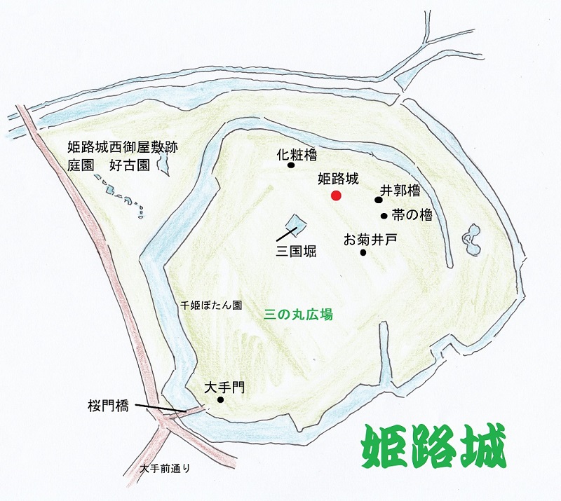 姫路城の地図画像