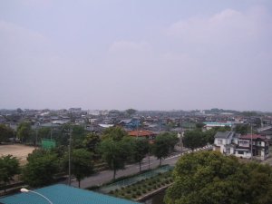 騎西城から見た騎西の町の写真